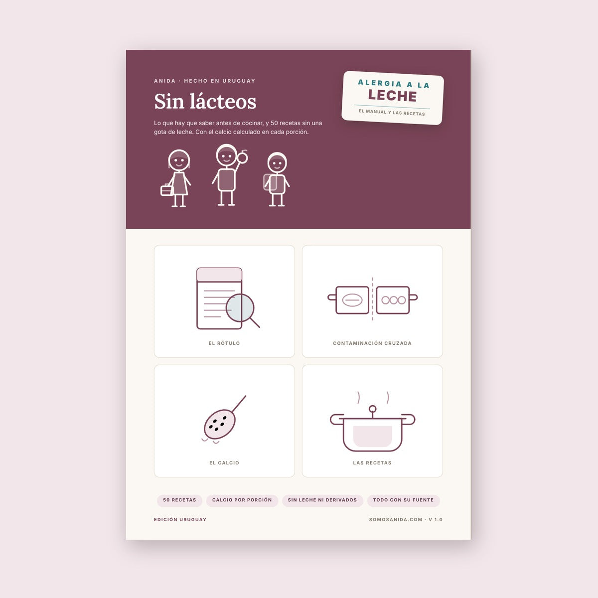 Sin lácteos — 50 recetas para familias con alergia a la leche (APLV), Edición Uruguay